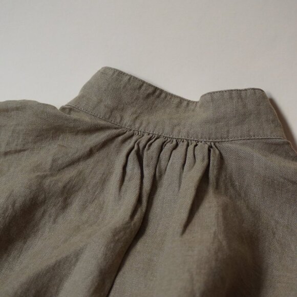 Ayr Irish Linen "The Bloom" Button Down Mandarin Collar Blouse - Size XS - Picture 9 of 12